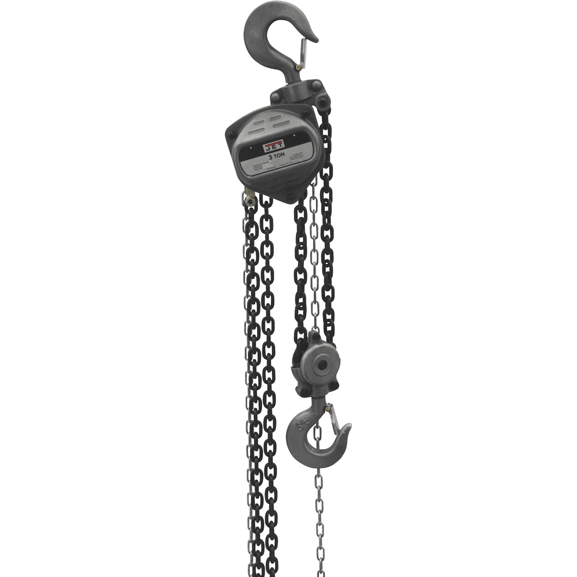 JET S90 Series Manual Chain Hoist, 3-Ton Capacity, 20ft. Lift, Model# S90-300-20